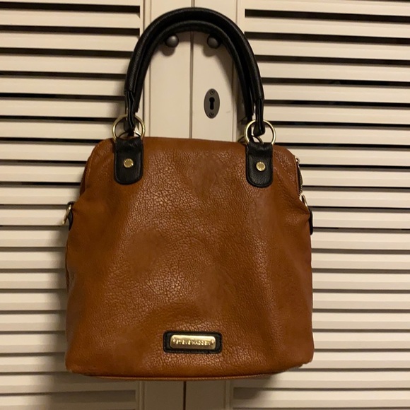 Steve Madden Satchel Brown Black Purse - Picture 1 of 8